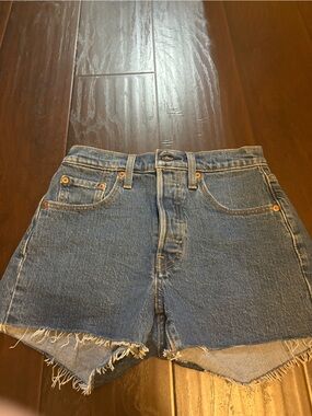 Blue Denim Women's High-Waist Cutoff Jeans